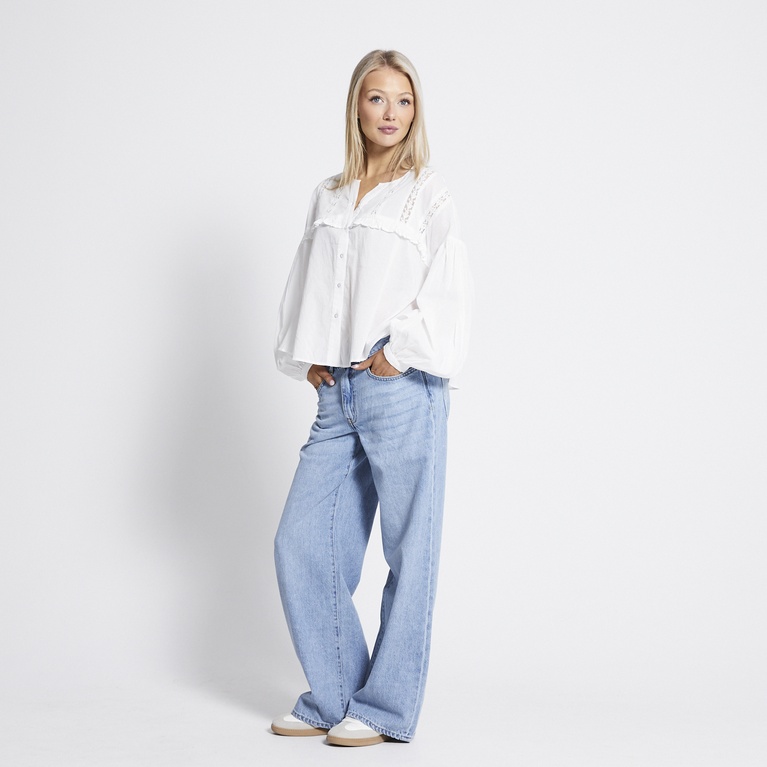 Balloon sleeve blouse "Flora" White